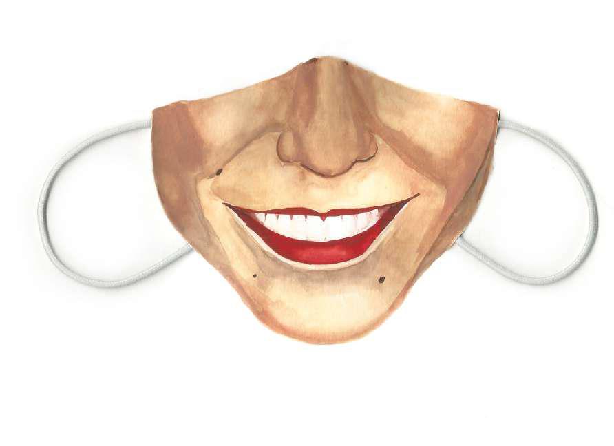 Máscara nº3, Vênus, 2020. Aquarela e elásticos.18x23 [892x648 px]