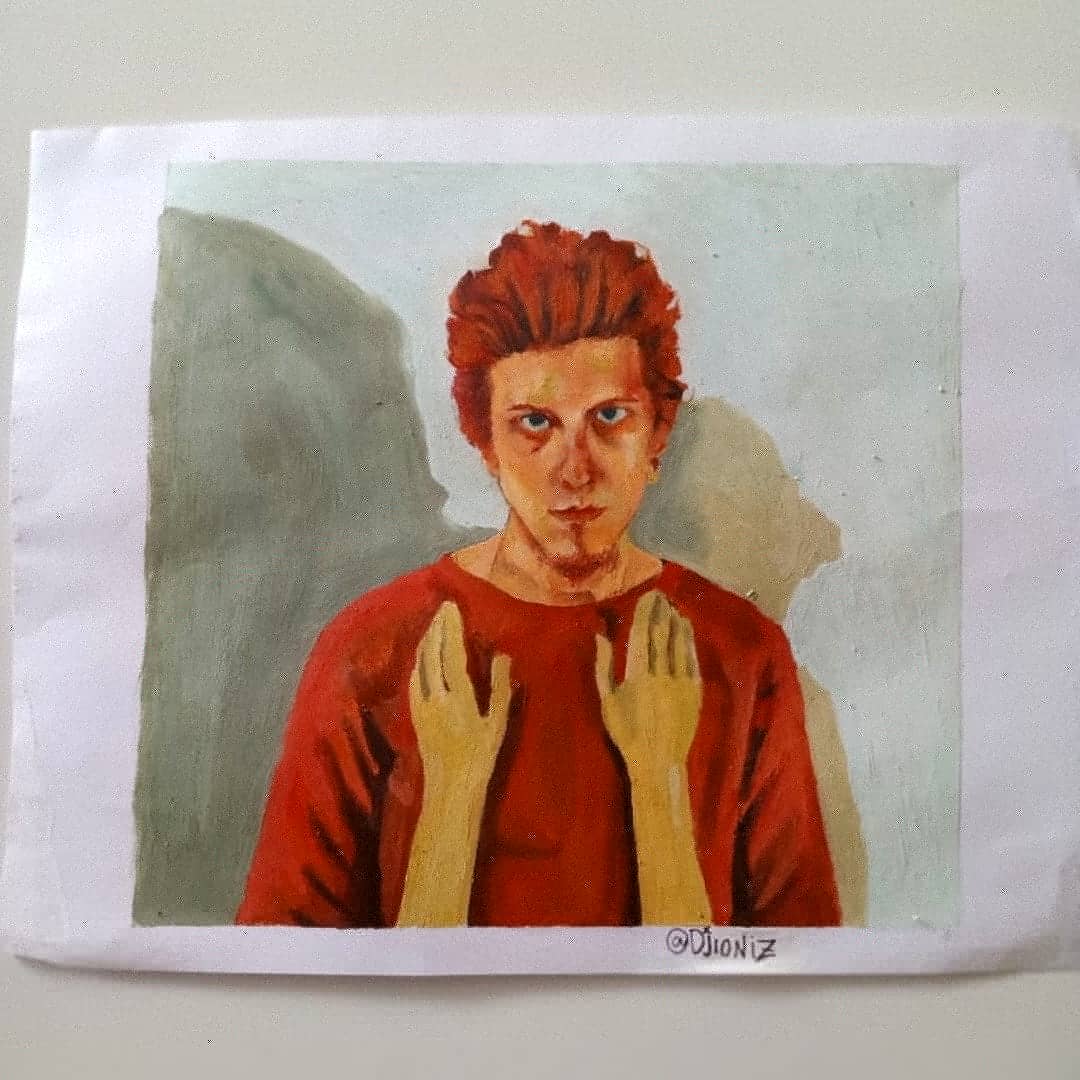 Getúlio Abelha, 2020. Tinta óleo sobre folha A3, 25,3cm x 20cm. Feito com pincel. [1080X1080 px]