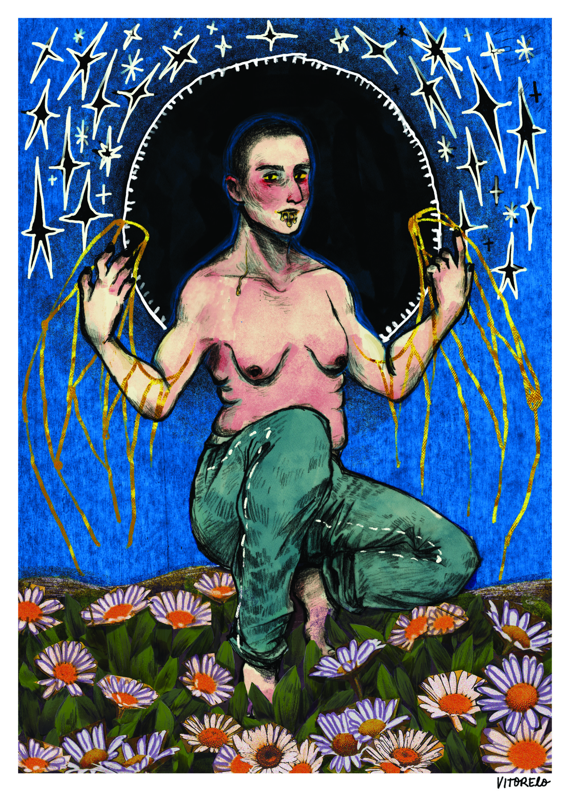  Ícaro, 2020. Grafite sobre papel, colagem e pintura digital. 21 x 29 cm. Técnica mista. [1846x2560 px]