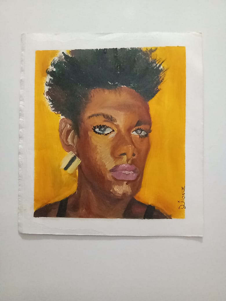 Liniker, 2019. Tinta óleo sobre papel cartão. 19,9cm x 22,2cm. Pintura [780x1040 px]