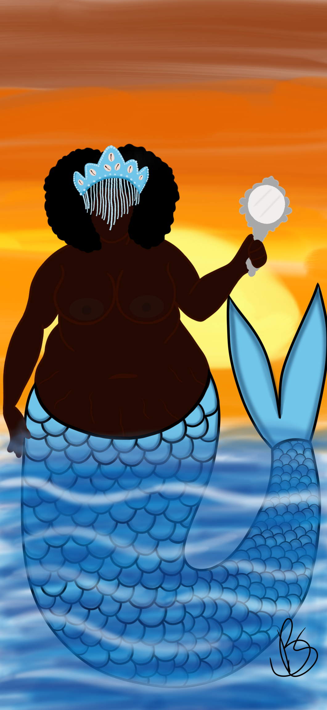 A sereia fora dos padrões. 2021. Ilustração digital. [1061x2306 px]