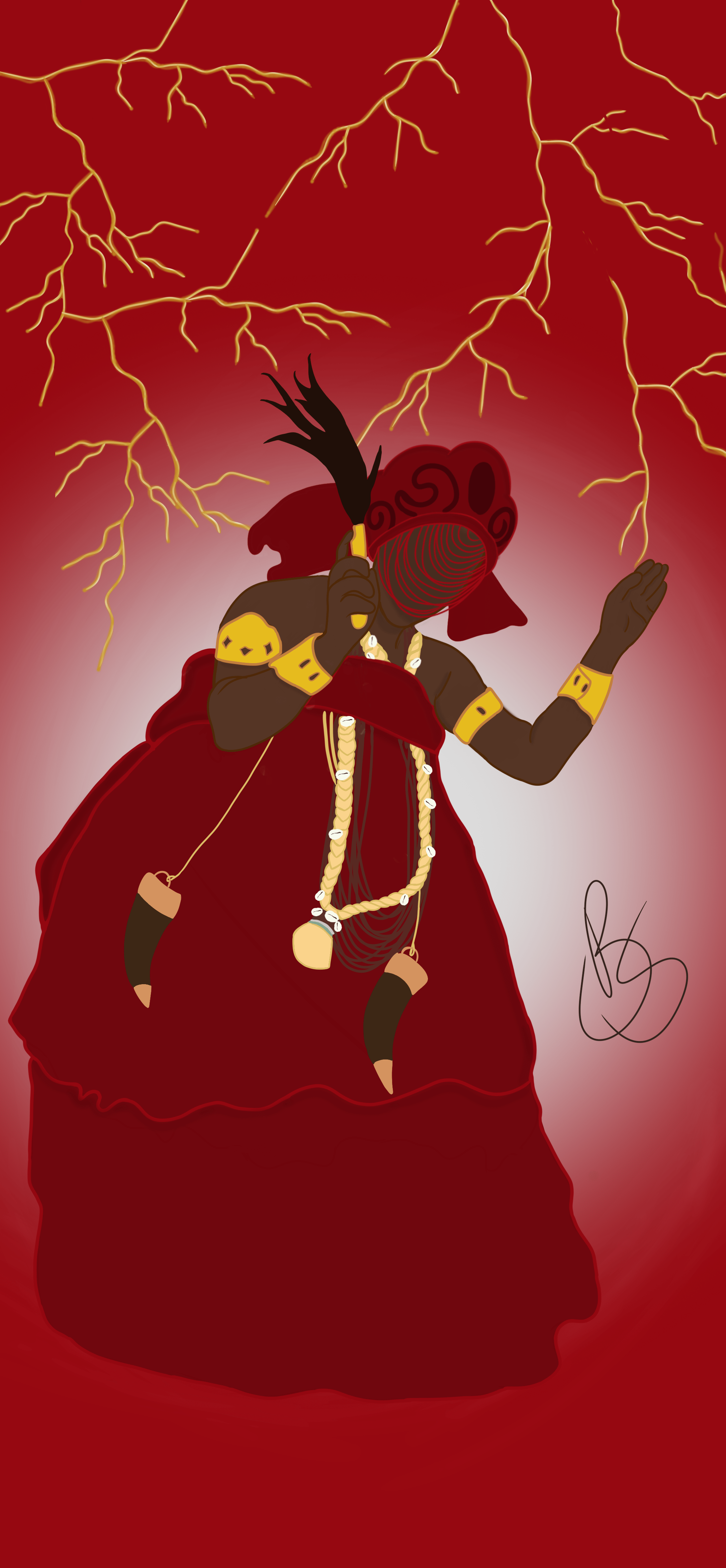 Iansã. 2020. Ilustração digital. [2170x4684 px]