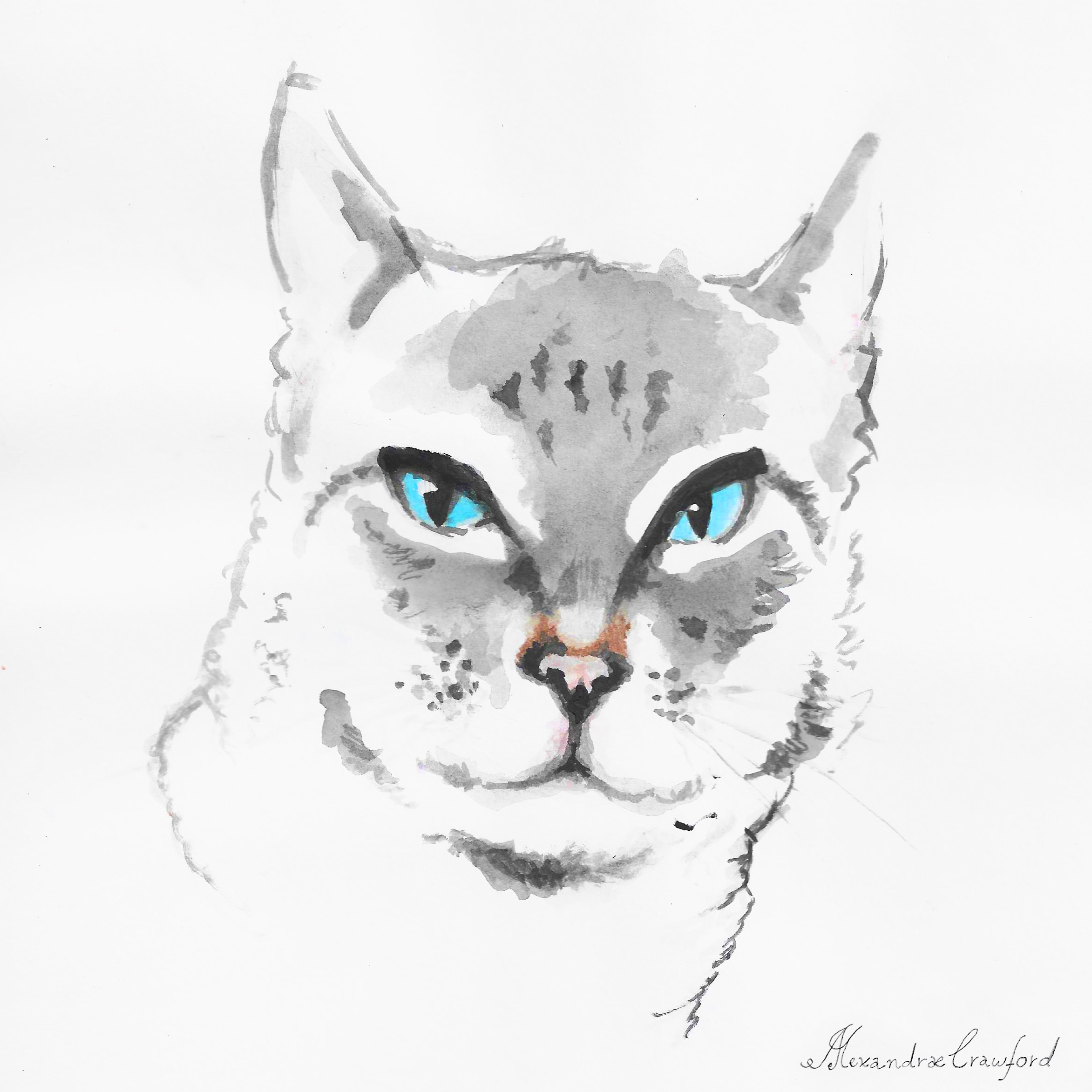 Elza en Aquarelle, 2020. Papel, tinta aquarela. 297x210mm. Pintura em Aquarela. https://www.instagram.com/p/CXjbYf_OE1p/?img_index=1 [2345x2345px]