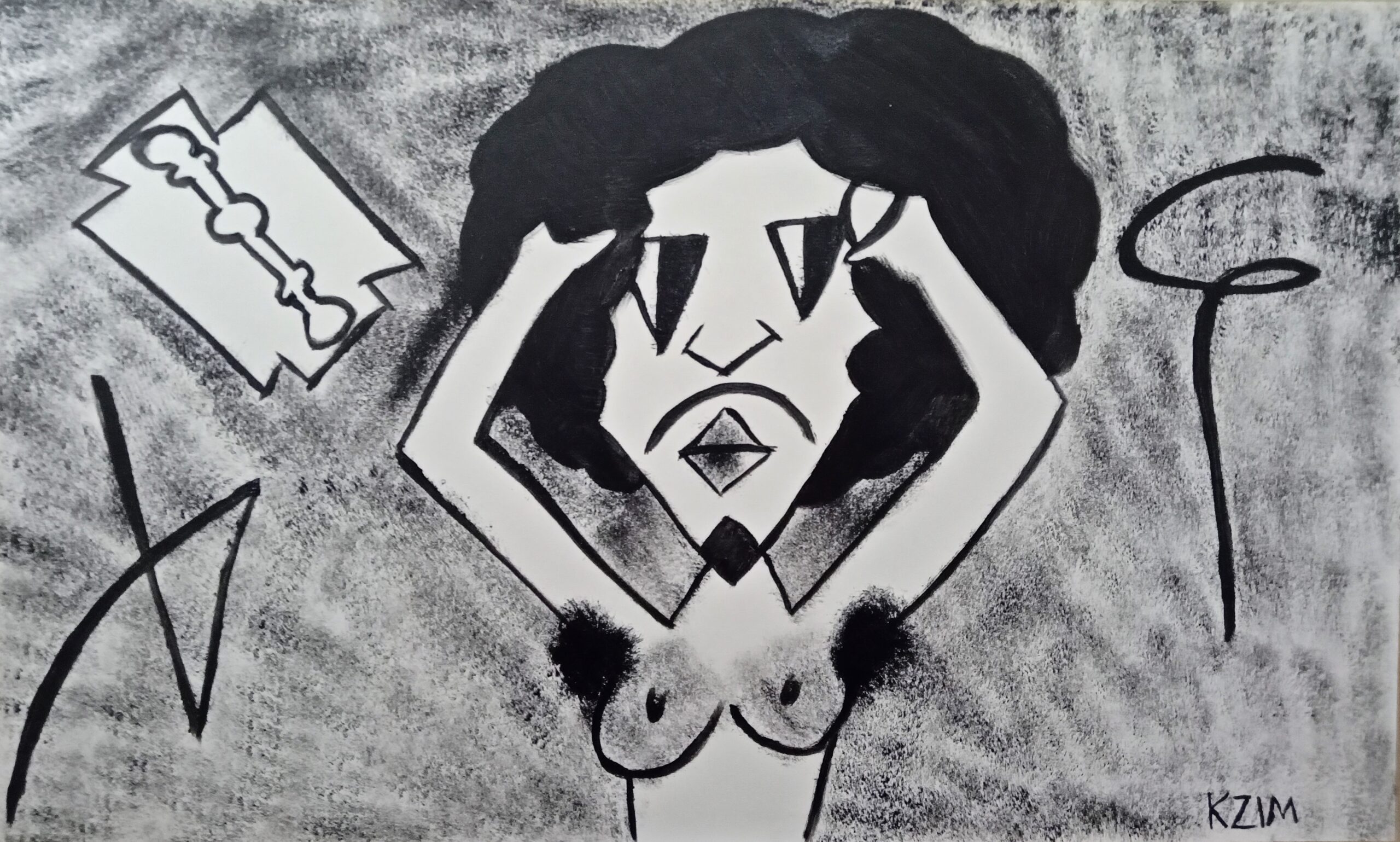 Título: Essência Queer
Descrição: O corpo como mecanismo de resistência que burla os padrões sociais de normatividade de gênero.
Tamanho: 71x46
Óleo sobre tela - material: madeira compensada. [2560x1539px]