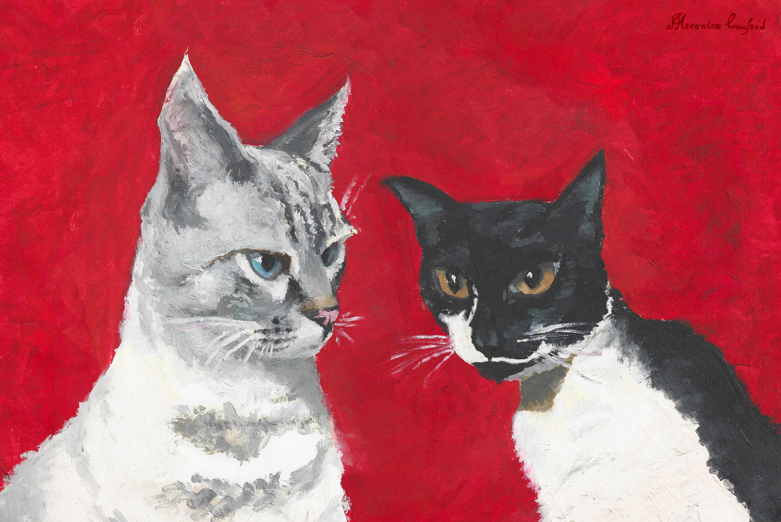 Elza et Sophie, 2020. Papel, tinta em óleo. 297x420mm. Pintura em óleo. https://www.instagram.com/p/CanHxbZu7lB/?img_index=1 [2560x1710px]