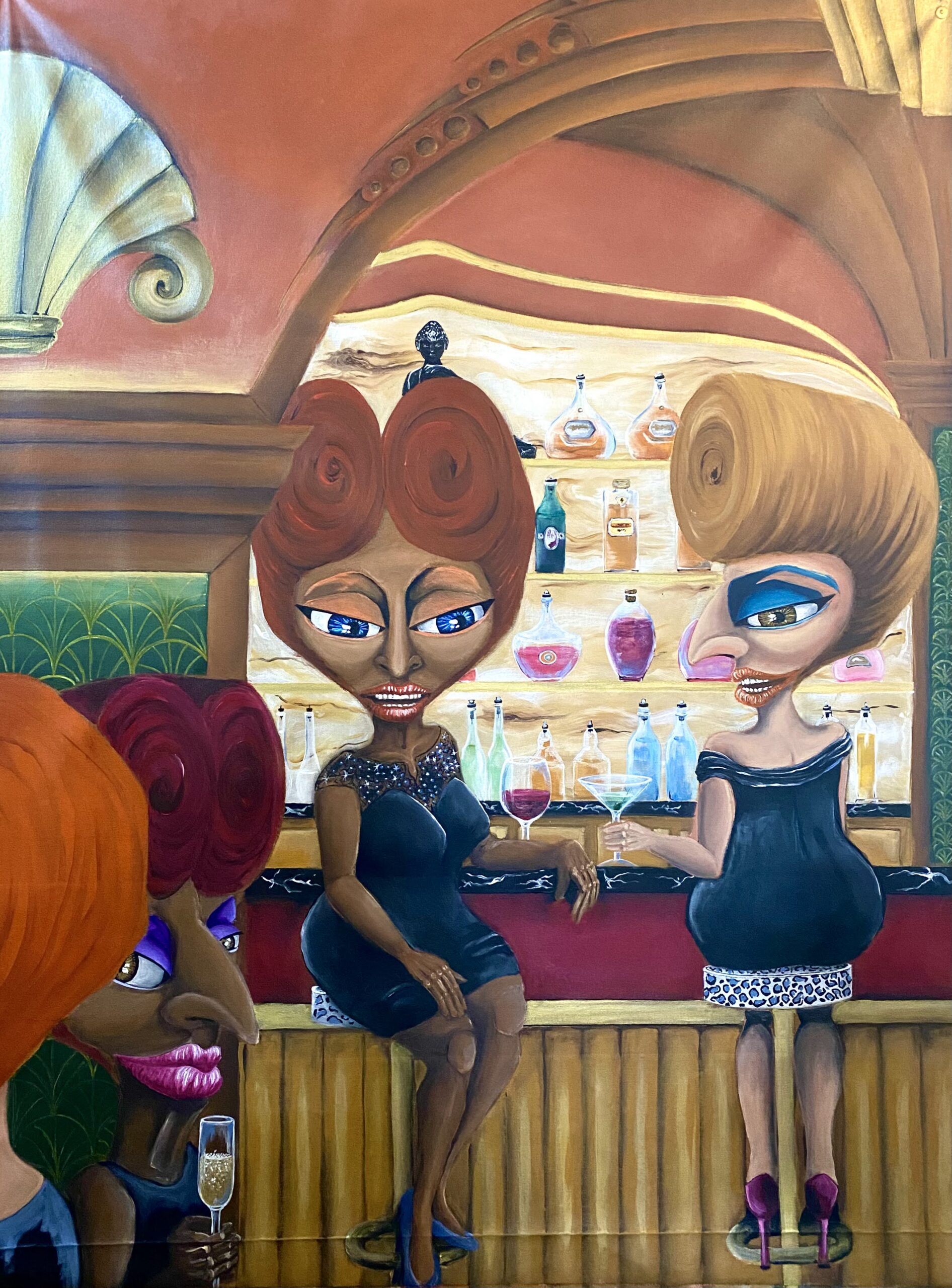 Subverdivas no Pub - 2022 - acrílico sobre canvas - 80x120. [1892x2560px]