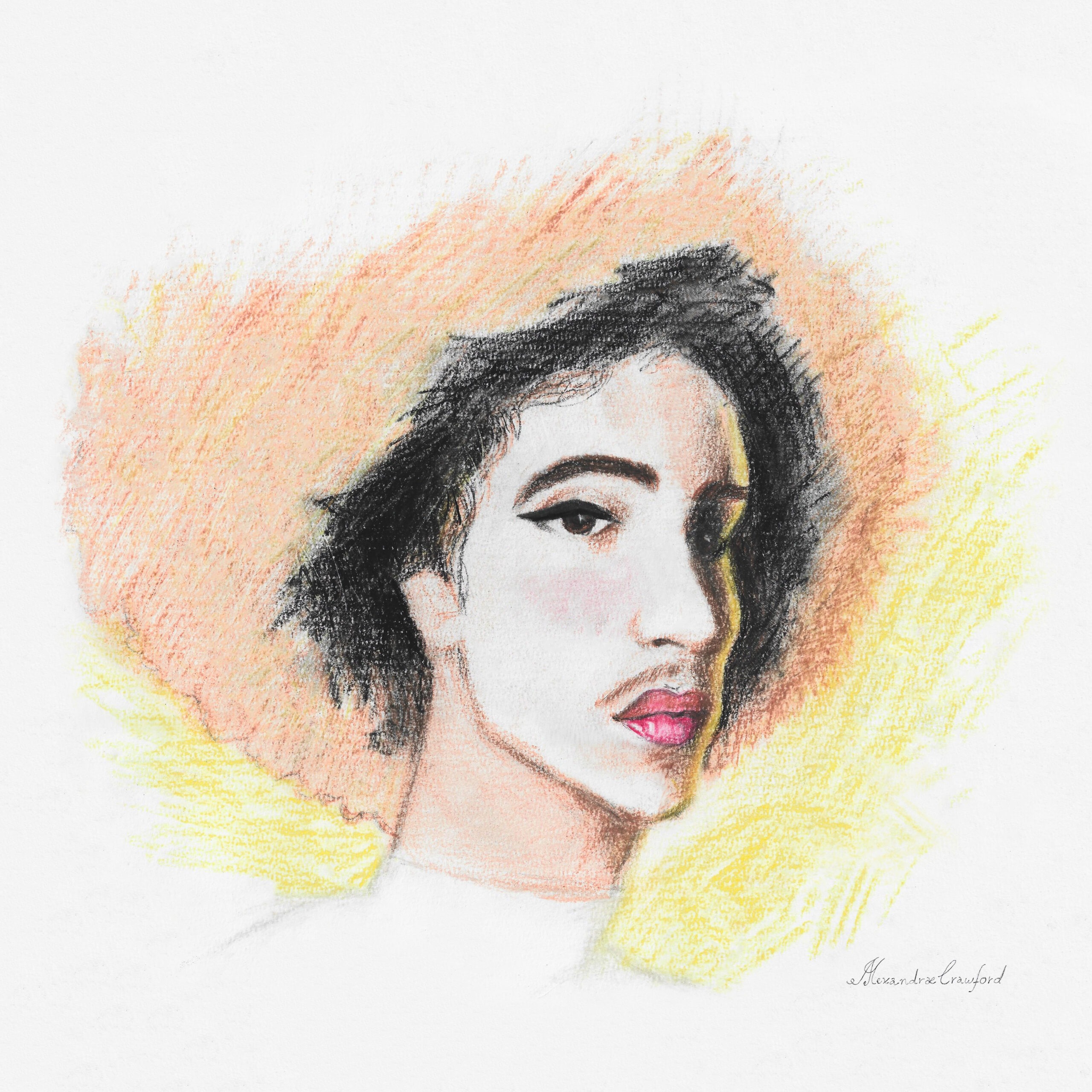 Non binaire inachevee, 2021. Papel, pastel e grafite. 297x420mm. Pintura em pastel e grafite. https://www.instagram.com/p/CcOIPfSOxpR/?img_index=1 [2560x2560px]